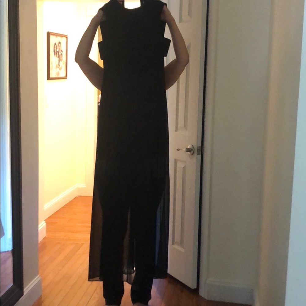 BCBG Long Black Dress with Side Detail